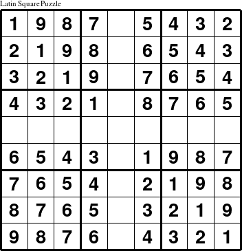Latin Square Puzzle