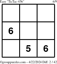 The grouppuzzles.com Easy TicTac-456 puzzle for Monday April 22, 2024