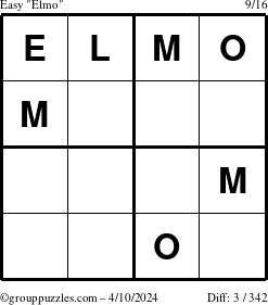 The grouppuzzles.com Easy Elmo puzzle for Wednesday April 10, 2024