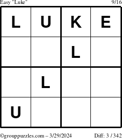 The grouppuzzles.com Easy Luke puzzle for Friday March 29, 2024