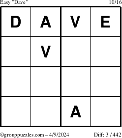 The grouppuzzles.com Easy Dave puzzle for Tuesday April 9, 2024