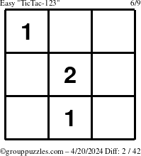 The grouppuzzles.com Easy TicTac-123 puzzle for Saturday April 20, 2024
