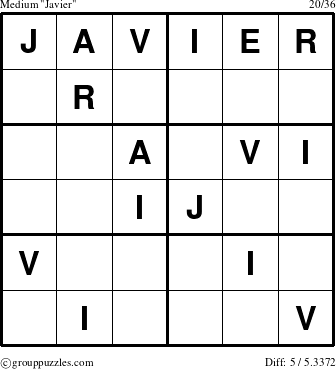 The grouppuzzles.com Medium Javier puzzle for 