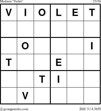 The grouppuzzles.com Medium Violet puzzle for 