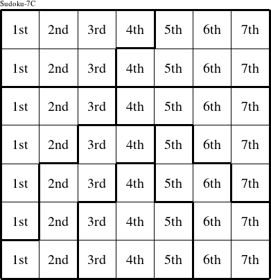 Each column is a group numbered as shown in this Sudoku-7C figure.