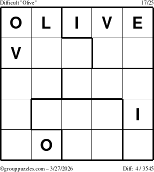 The grouppuzzles.com Difficult Olive puzzle for Friday March 27, 2026