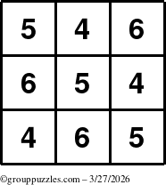 The grouppuzzles.com Answer grid for the TicTac-456 puzzle for Friday March 27, 2026