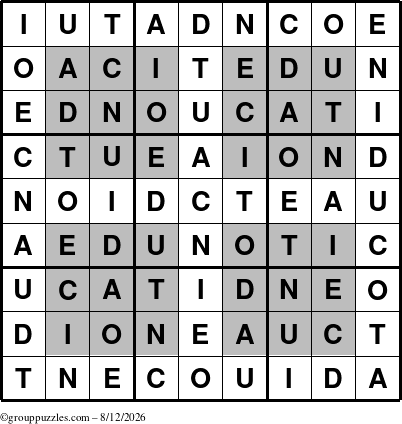 The grouppuzzles.com Answer grid for the HyperEducation-i23 puzzle for Wednesday August 12, 2026