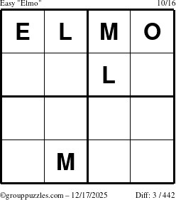The grouppuzzles.com Easy Elmo puzzle for Wednesday December 17, 2025