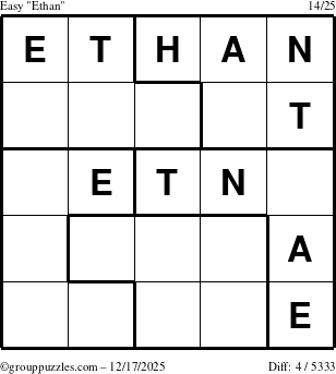 The grouppuzzles.com Easy Ethan puzzle for Wednesday December 17, 2025