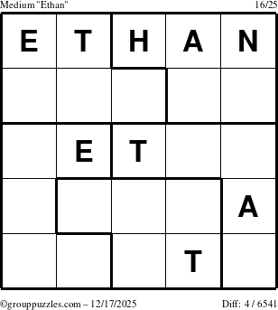 The grouppuzzles.com Medium Ethan puzzle for Wednesday December 17, 2025