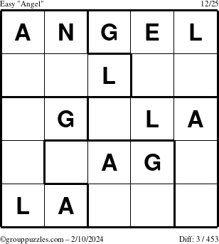 The grouppuzzles.com Easy Angel puzzle for Saturday February 10, 2024