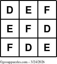 The grouppuzzles.com Answer grid for the TicTac-DEF puzzle for Tuesday March 24, 2026