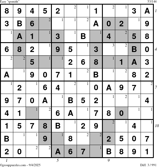 The grouppuzzles.com Easy tpsmith puzzle for Thursday September 4, 2025, suitable for printing, with all 3 steps marked