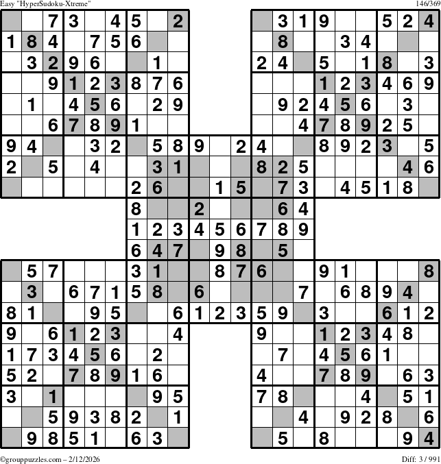 The grouppuzzles.com Easy cover-HyperXtreme puzzle for Thursday February 12, 2026