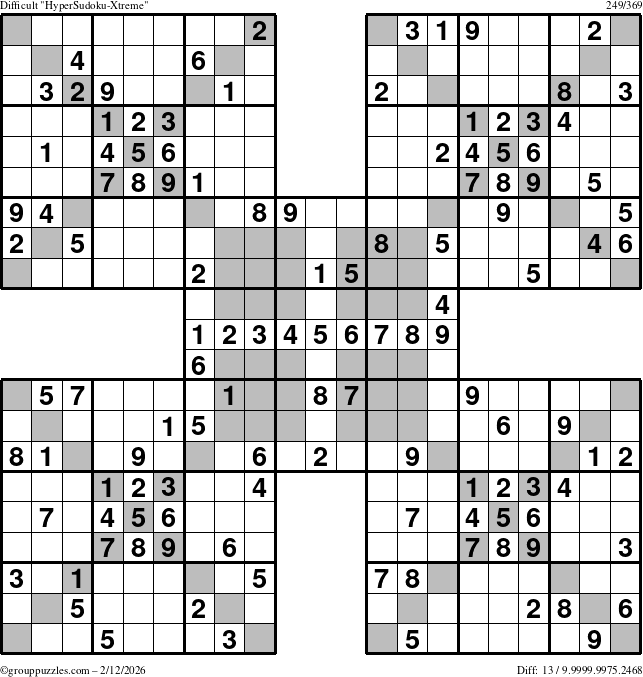 The grouppuzzles.com Difficult cover-HyperXtreme puzzle for Thursday February 12, 2026