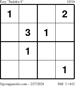 The grouppuzzles.com Easy Sudoku-4 puzzle for Tuesday February 27, 2024