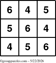 The grouppuzzles.com Answer grid for the TicTac-456 puzzle for Friday May 22, 2026