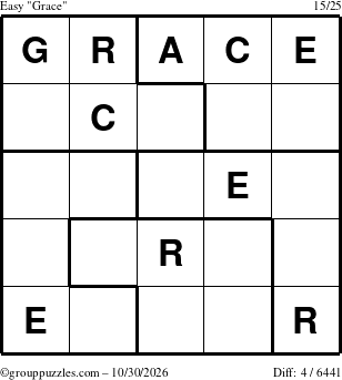 The grouppuzzles.com Easy Grace puzzle for Friday October 30, 2026