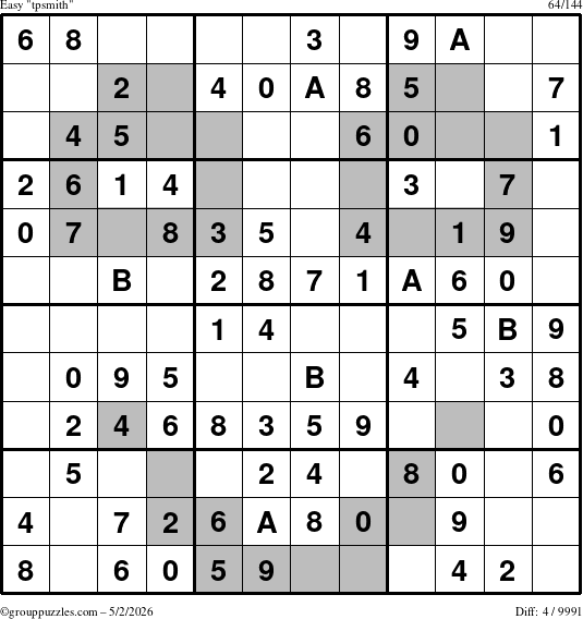 The grouppuzzles.com Easy tpsmith puzzle for Saturday May 2, 2026