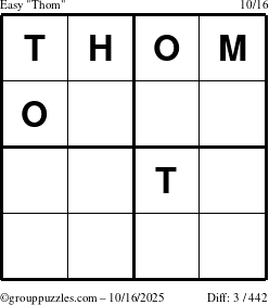 The grouppuzzles.com Easy Thom puzzle for Thursday October 16, 2025