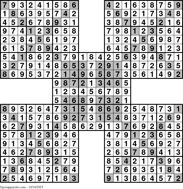 The grouppuzzles.com Answer grid for the cover-HyperXtreme puzzle for Thursday October 16, 2025