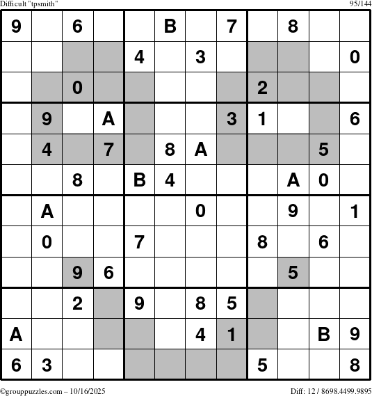 The grouppuzzles.com Difficult tpsmith puzzle for Thursday October 16, 2025