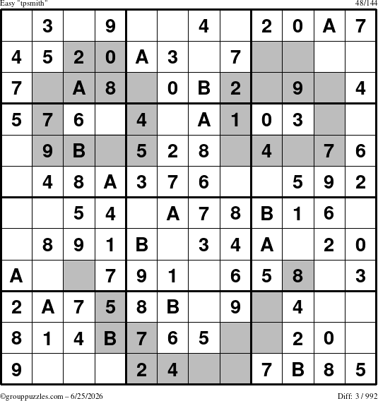 The grouppuzzles.com Easy tpsmith puzzle for Thursday June 25, 2026