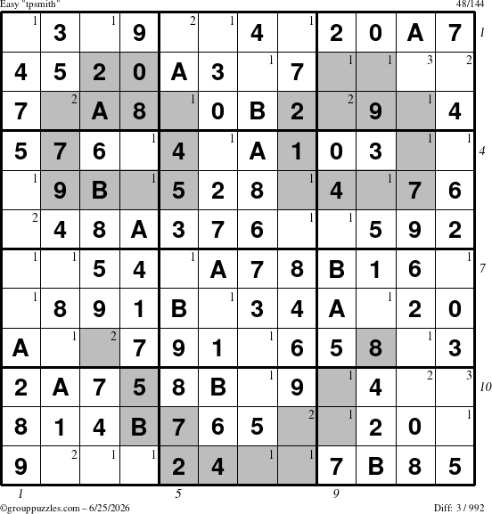 The grouppuzzles.com Easy tpsmith puzzle for Thursday June 25, 2026 with all 3 steps marked