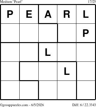 The grouppuzzles.com Medium Pearl puzzle for Friday June 5, 2026