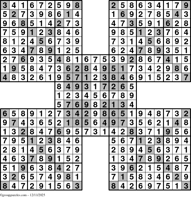 The grouppuzzles.com Answer grid for the cover-HyperXtreme puzzle for Thursday December 11, 2025