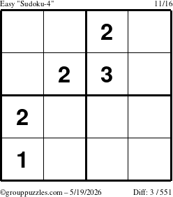 The grouppuzzles.com Easy Sudoku-4 puzzle for Tuesday May 19, 2026