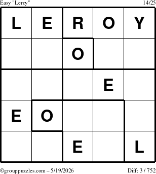 The grouppuzzles.com Easy Leroy puzzle for Tuesday May 19, 2026