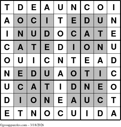 The grouppuzzles.com Answer grid for the HyperEducation-i23 puzzle for Wednesday March 18, 2026