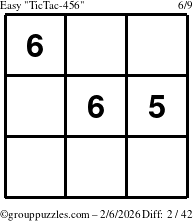 The grouppuzzles.com Easy TicTac-456 puzzle for Friday February 6, 2026