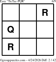 The grouppuzzles.com Easy TicTac-PQR puzzle for Friday April 24, 2026