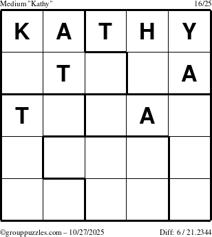 The grouppuzzles.com Medium Kathy puzzle for Monday October 27, 2025