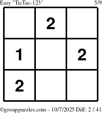 The grouppuzzles.com Easy TicTac-123 puzzle for Tuesday October 7, 2025