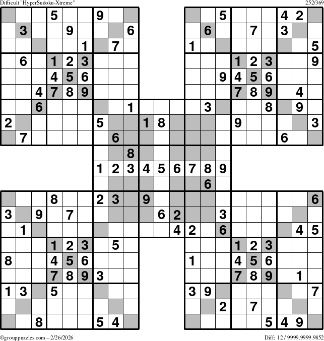 The grouppuzzles.com Difficult cover-HyperXtreme puzzle for Thursday February 26, 2026