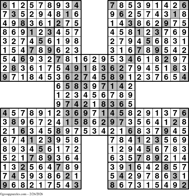 The grouppuzzles.com Answer grid for the cover-HyperXtreme puzzle for Thursday February 26, 2026