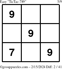 The grouppuzzles.com Easy TicTac-789 puzzle for Thursday February 15, 2024