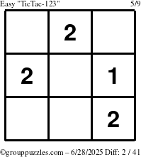 The grouppuzzles.com Easy TicTac-123 puzzle for Saturday June 28, 2025