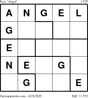 The grouppuzzles.com Easy Angel puzzle for Saturday June 28, 2025