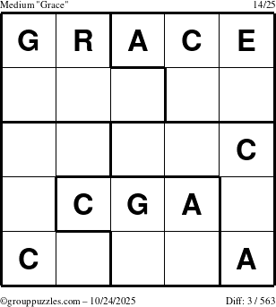 The grouppuzzles.com Medium Grace puzzle for Friday October 24, 2025