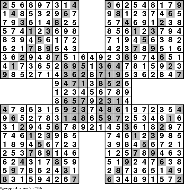 The grouppuzzles.com Answer grid for the cover-HyperXtreme puzzle for Thursday March 12, 2026