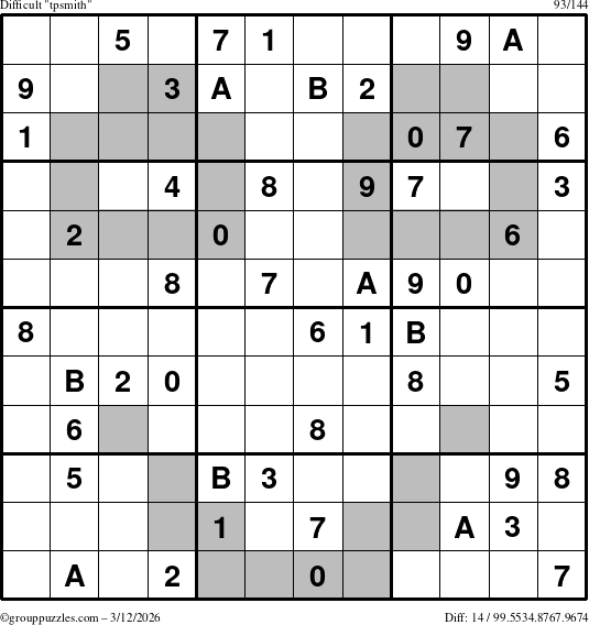 The grouppuzzles.com Difficult tpsmith puzzle for Thursday March 12, 2026