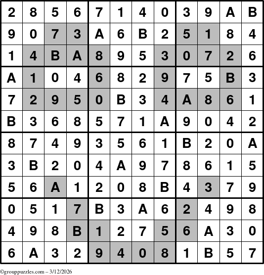 The grouppuzzles.com Answer grid for the tpsmith puzzle for Thursday March 12, 2026