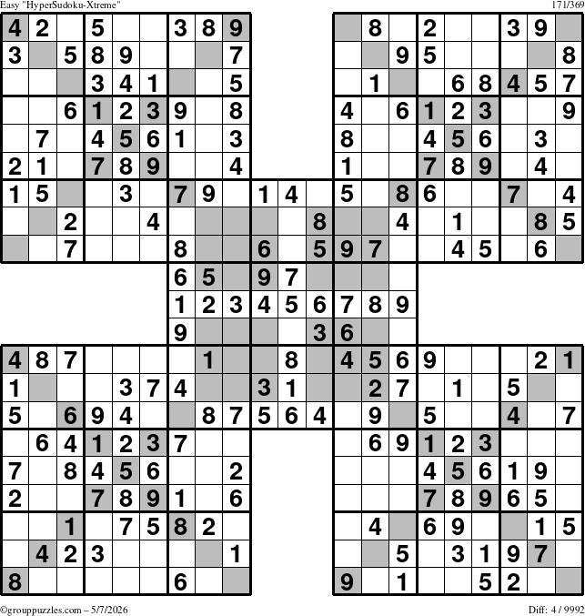 The grouppuzzles.com Easy cover-HyperXtreme puzzle for Thursday May 7, 2026