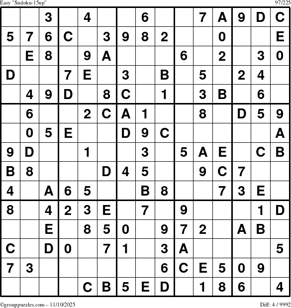 The grouppuzzles.com Easy Sudoku-15up puzzle for Monday November 10, 2025