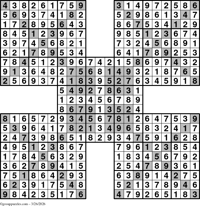 The grouppuzzles.com Answer grid for the cover-HyperXtreme puzzle for Thursday March 26, 2026